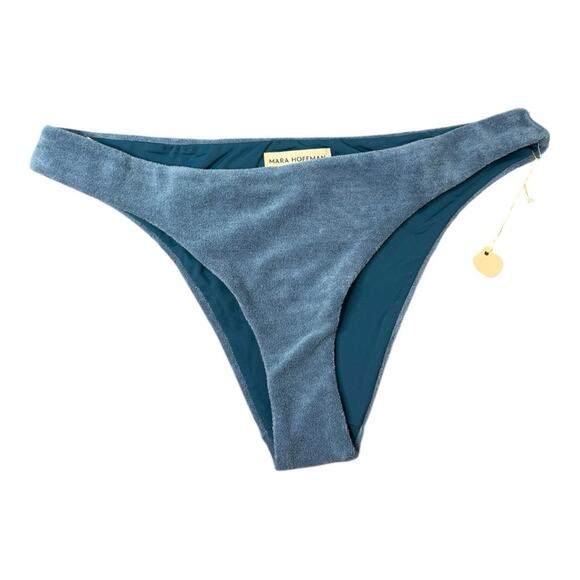 Anthropologie Mara Hoffman Kay Terry Fabric Bikini Bottom in Slate Blue XL - Picture 6 of 11